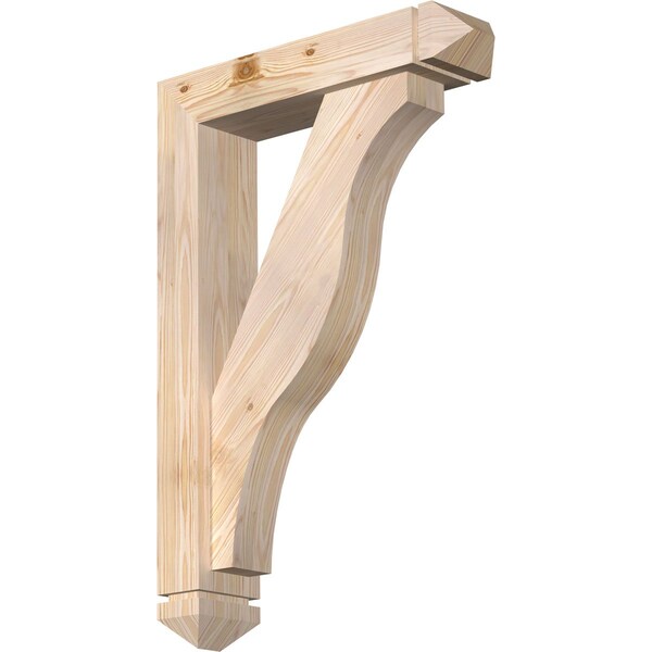 Ekena Millwork Funston Arts and Crafts Smooth Bracket w/ Offset Brace, Douglas Fir, 5 1/2"W x 24"D x 36"H BKT0604X24X36FST03SDF - main